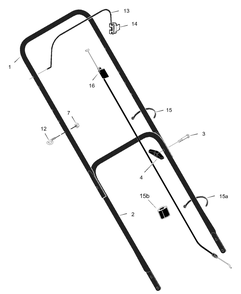 Handle Assembly Diagram and Parts List for 22415X14B 2001 Briggs and Stratton Lawn Mower